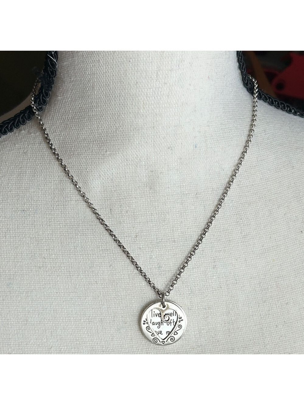 Brighton Quote Me Heart Necklace Silver Plated Positivity Pendants